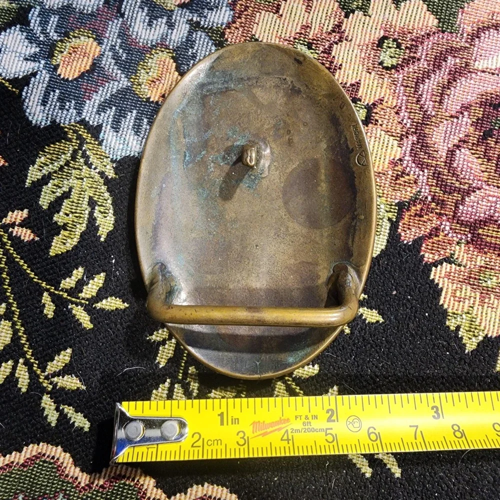 Vintage Derek Marchi Solid Brass Hand Made Belt Buckle